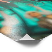 Steampunk Victorian Futuristic Green Dancer Foto Afdruk (Hoek)