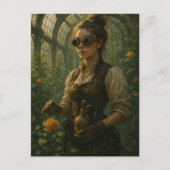 Steampunk Victorian Gardener Art Briefkaart (Voorkant)