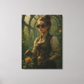 Steampunk Victorian Gardener Art Canvas Afdruk (Voorkant)