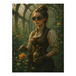 Steampunk Victorian Gardener Art Foto Afdruk