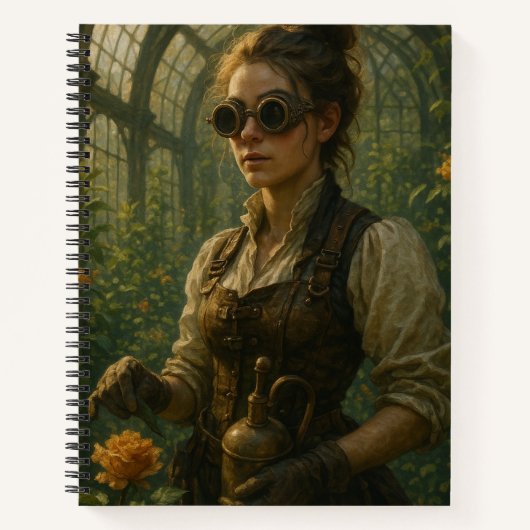 Steampunk Victorian Gardener Art Notitieboek (Voorkant)