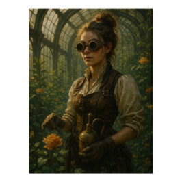 Steampunk Victorian Gardener Art Perfect Poster