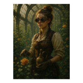 Steampunk Victorian Gardener Art Perfect Poster