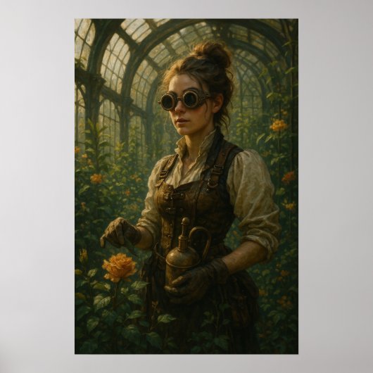 Steampunk Victorian Gardener Art Poster (Voorkant)