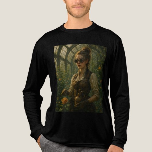 Steampunk Victorian Gardener Art Tri-Blend Shirt (Voorkant volledig)