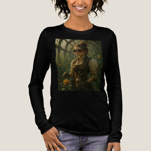 Steampunk Victorian Gardener Art Tri-Blend Shirt (Voorkant)