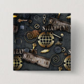 Steampunk Vierkante Button 5,1 Cm (Voorkant)