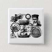 steampunk vierkante button 5,1 cm (Voorkant)