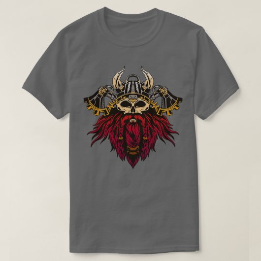 Steampunk Viking schedel T-shirt (Design voorkant)