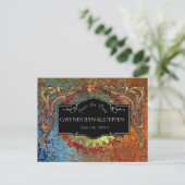 Steampunk Vintage Bruiloft "Bewaar de datum"  Briefkaart (Staand voorkant)
