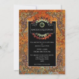 Steampunk Vintage bruiloft gepersonaliseerd Kaart