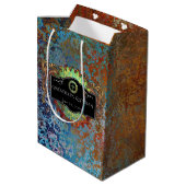 Steampunk Vintage bruiloft gepersonaliseerd Medium Cadeauzakje (Achterkant Gekanteld)