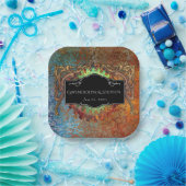 Steampunk Vintage bruiloft gepersonaliseerd Papieren Bordje (Feest)