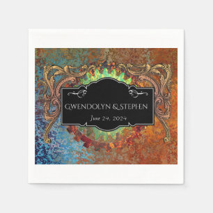 Steampunk Vintage bruiloft gepersonaliseerd Servet