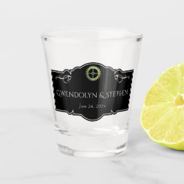 Steampunk Vintage bruiloft gepersonaliseerd Shot Glas