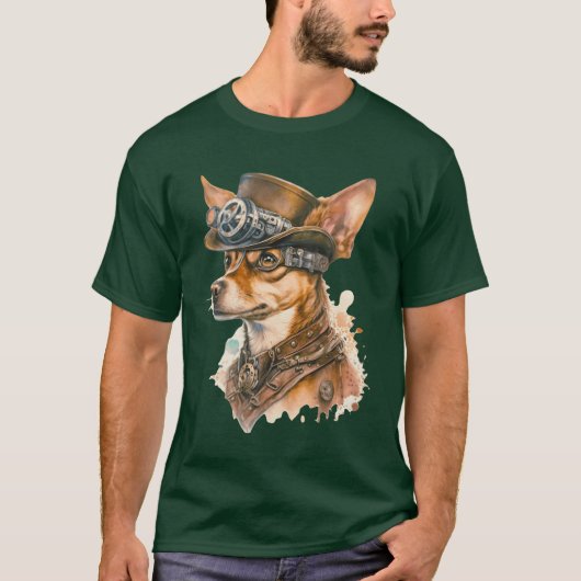 Steampunk Vintage Hond vintage T-shirt (Voorkant)