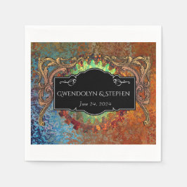 Steampunk Vintage Huwelijkspersoonlijk  Servet