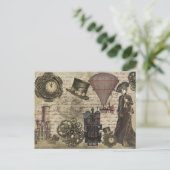 Steampunk Vintage Industrial Victorian Dystopian Briefkaart (Staand voorkant)