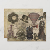Steampunk Vintage Industrial Victorian Dystopian Briefkaart (Voorkant / Achterkant)