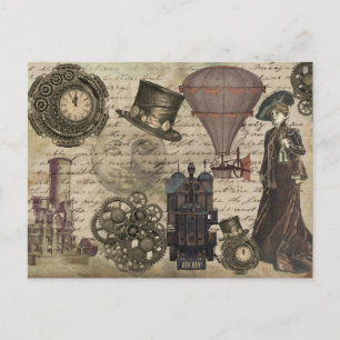 Steampunk Vintage Industrial Victorian Dystopian Briefkaart