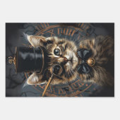 Steampunk Vintage Katten Decoupage Set Inpakpapier Vel (Voorkant 3)