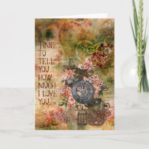 Steampunk Vintage Stijl Valentijnkaart - Blanco Kaart