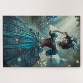Steampunk Vintage Victoriaanse Tuin Dame Legpuzzel (Horizontaal)