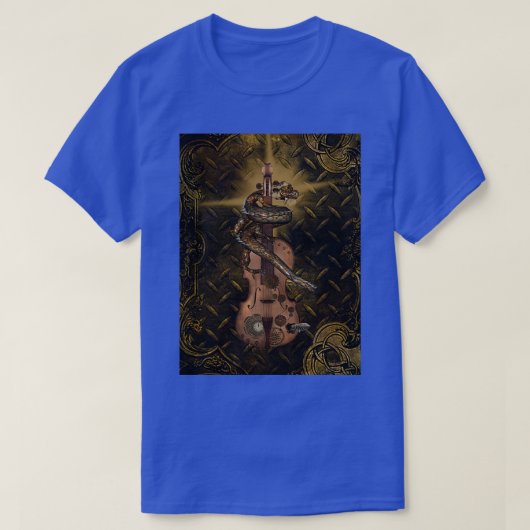 Steampunk violine met steampunk chinese draak en t-shirt (Design voorkant)