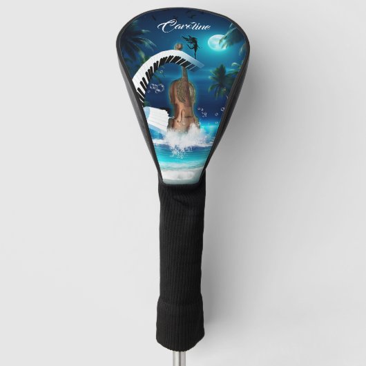 Steampunk Viool met gebogen piano Golfheadcover (Voorkant)