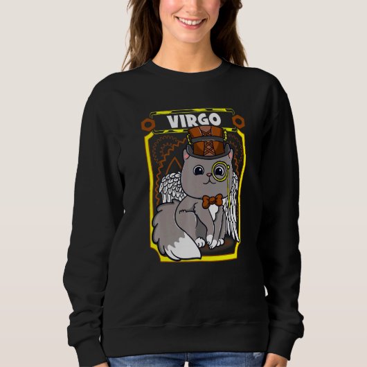 Steampunk Virgo Geïnspireerd Virgo Cat Gerelateerd Trui (Voorkant)