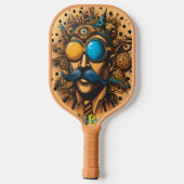 Steampunk Visionair op Pickleball Paddle (Achterkant)