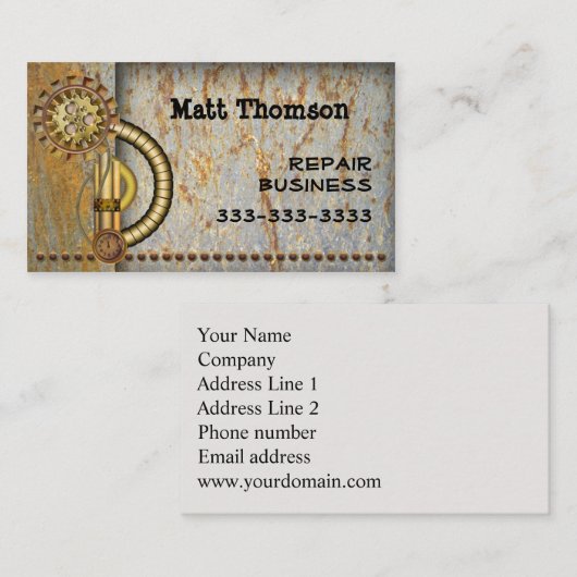 Steampunk  Visitekaartje (Voorkant / Achterkant)