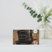 Steampunk-Visitekaartjes (voor- en achterontwerp) Visitekaartje (Staand voorkant)