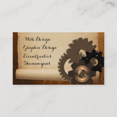 Steampunk-Visitekaartjes (voor- en achterontwerp) Visitekaartje (Achterkant)