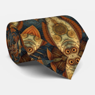 Steampunk Vissen patroon Stropdas