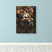 steampunk vliegend meisje verpakt canvas afdruk (Insitu (Houten vloer))