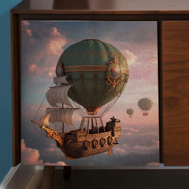 Steampunk Vliegende Schip Decoupage Tissuepapier