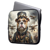 Steampunk vliegenier Engelse Bulldog Laptop Sleeve (Voorkant Links)