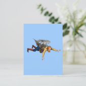 Steampunk vliegmachine briefkaart (Staand voorkant)