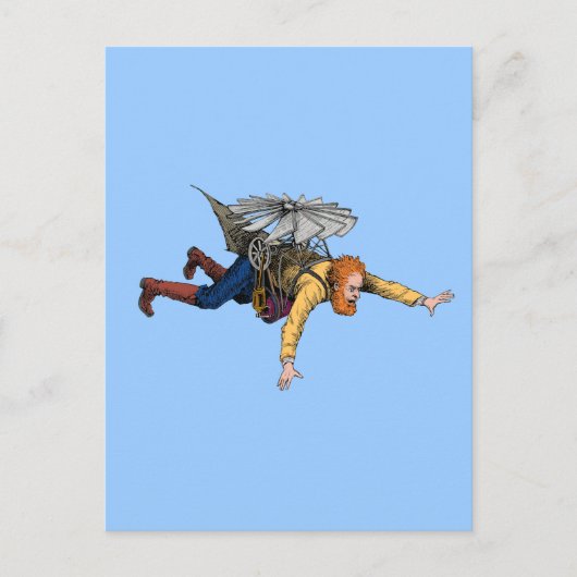 Steampunk vliegmachine briefkaart (Voorkant)