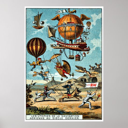 Steampunk-vliegmachines,  illustratie poster (Voorkant)