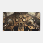 Steampunk vliegtuigcockpit bureaumat (Voorkant)