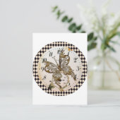 Steampunk Vlinder Rond Briefkaart (Staand voorkant)