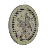 Steampunk Vlinder Rond Dartbord (Voorkant Links)