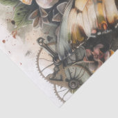 Steampunk Vlinders Bloemen en Tandwielen Decoupage Tissuepapier (Detail)