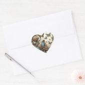 Steampunk vlinders Hart Sticker (Envelop)