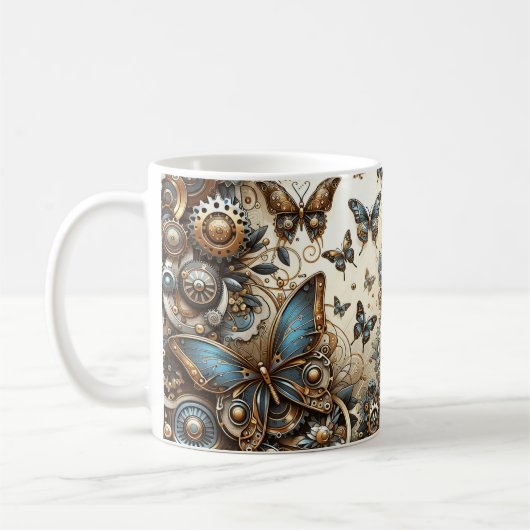  Steampunk vlinders Koffiemok (Links)