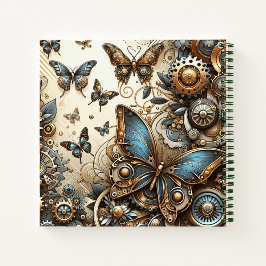  Steampunk vlinders Notitieboek (Achterkant)