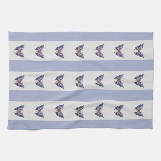 Steampunk vlinders strepen theedoek (Horizontaal)