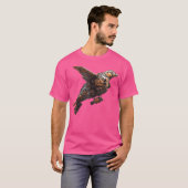 Steampunk Vogel Mechanische Sci-Fi Art T-shirt (Voorkant volledig)